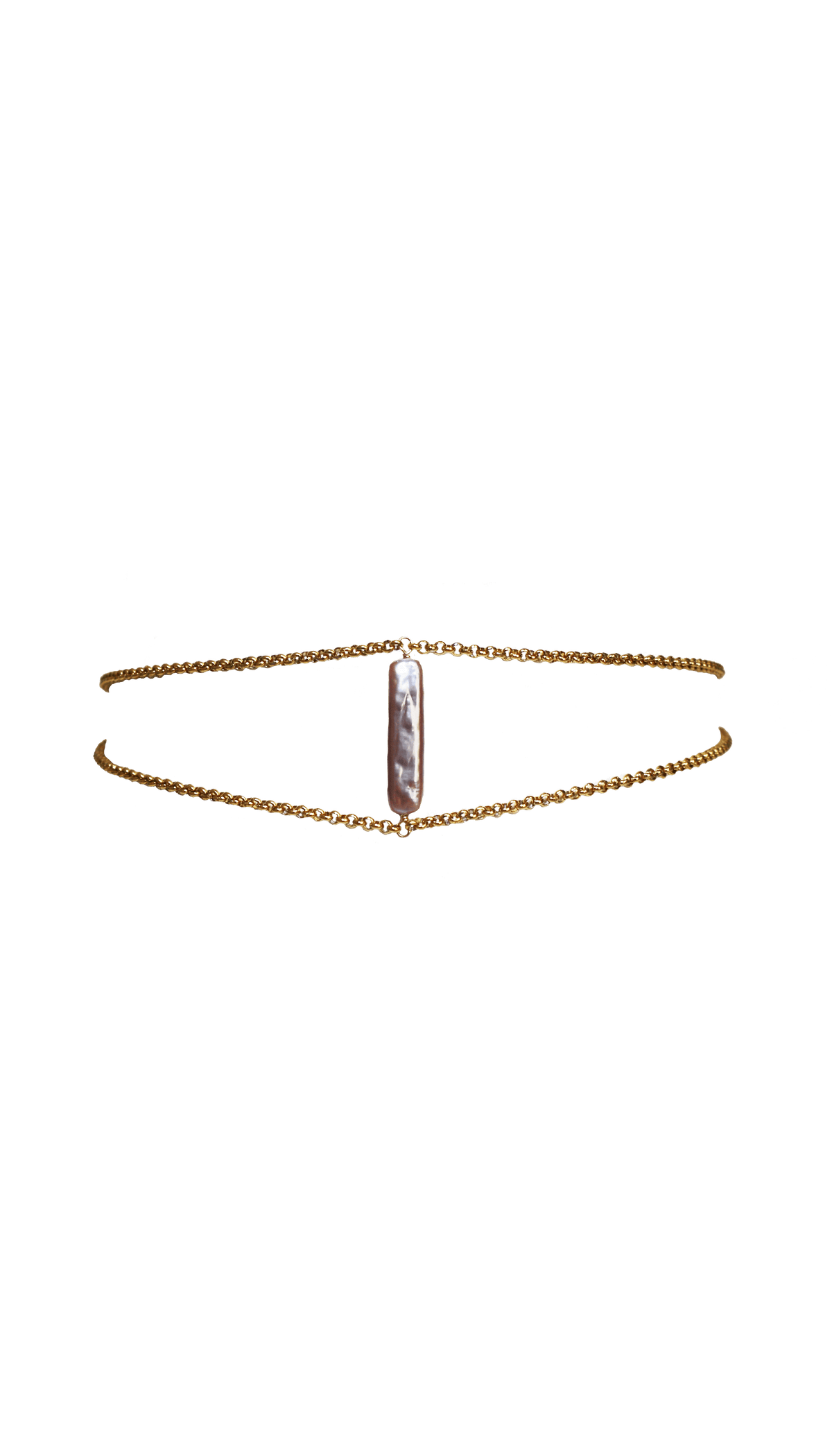 Princess choker with a baguette freshwater pearl