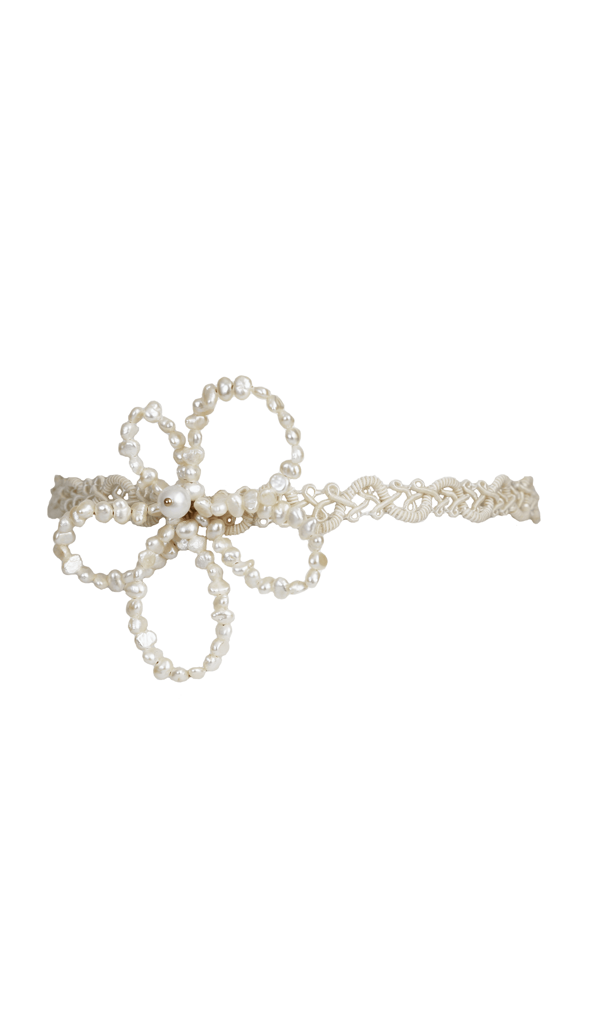 Serenade choker with pearl flower