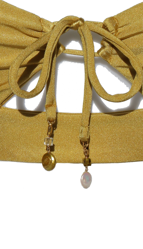 Co 001 bikini charms for tops in Gold, Marquise Swim