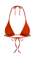 Canvas bikini top in Papaya, The Canvas by Marquise Swim
