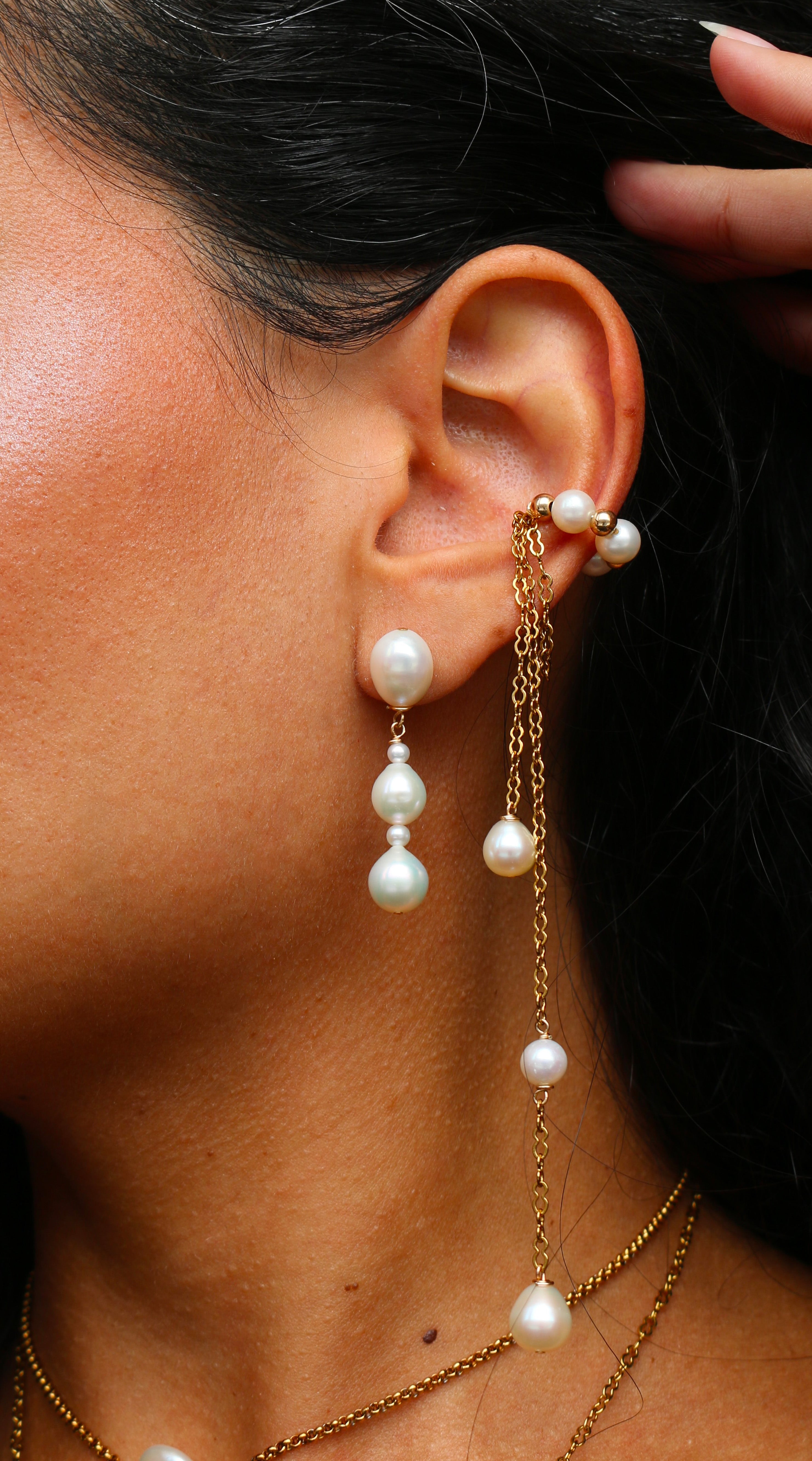 Earring Pearl jewelry Marquise Swim