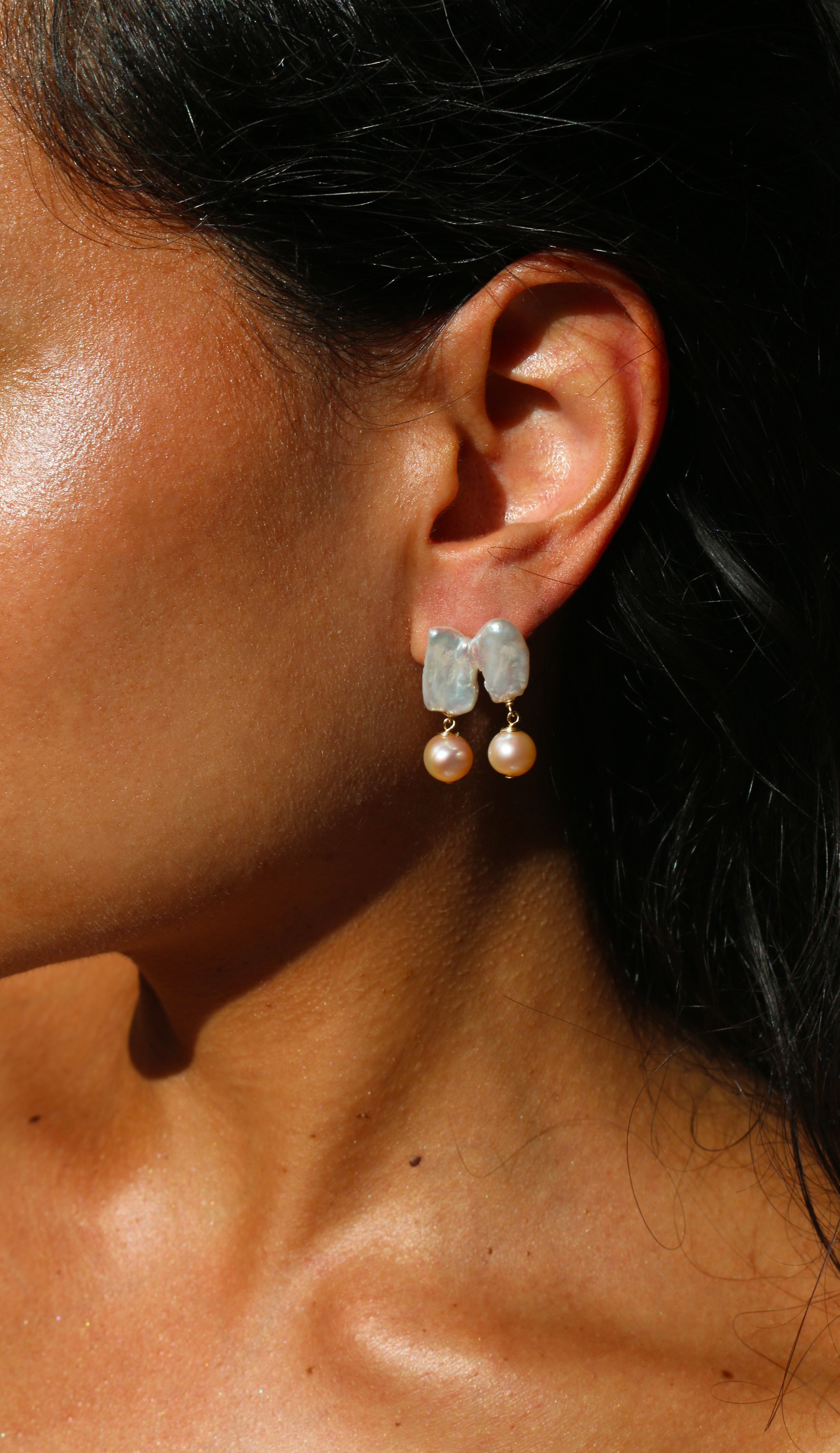 Earrings Pearl jewelry Marquise Swim