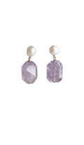 Earrings Pearl Amethyst gemstone jewelry Marquise Swim