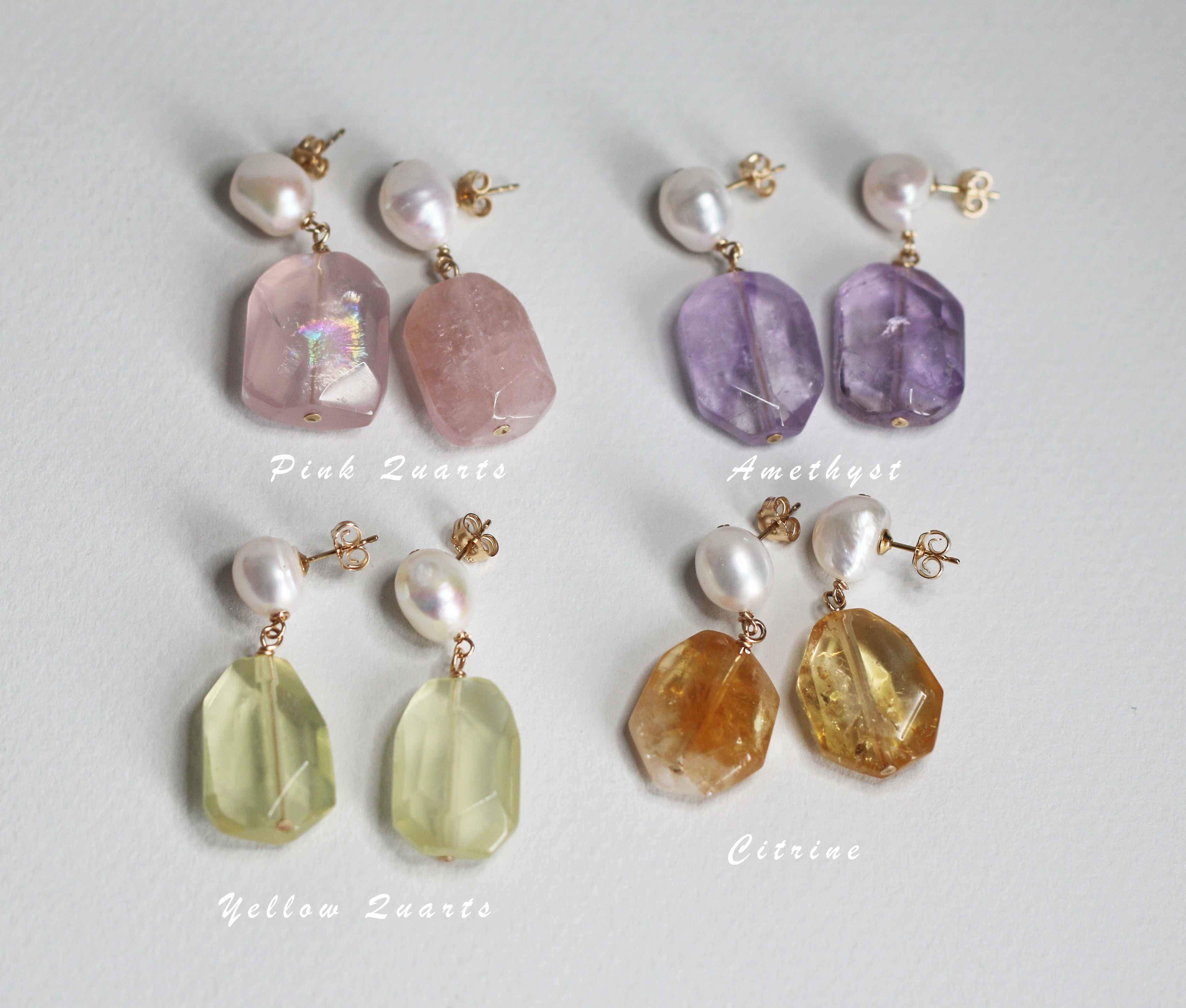 Earrings Pearl Quartz jewelry Marquise Swim