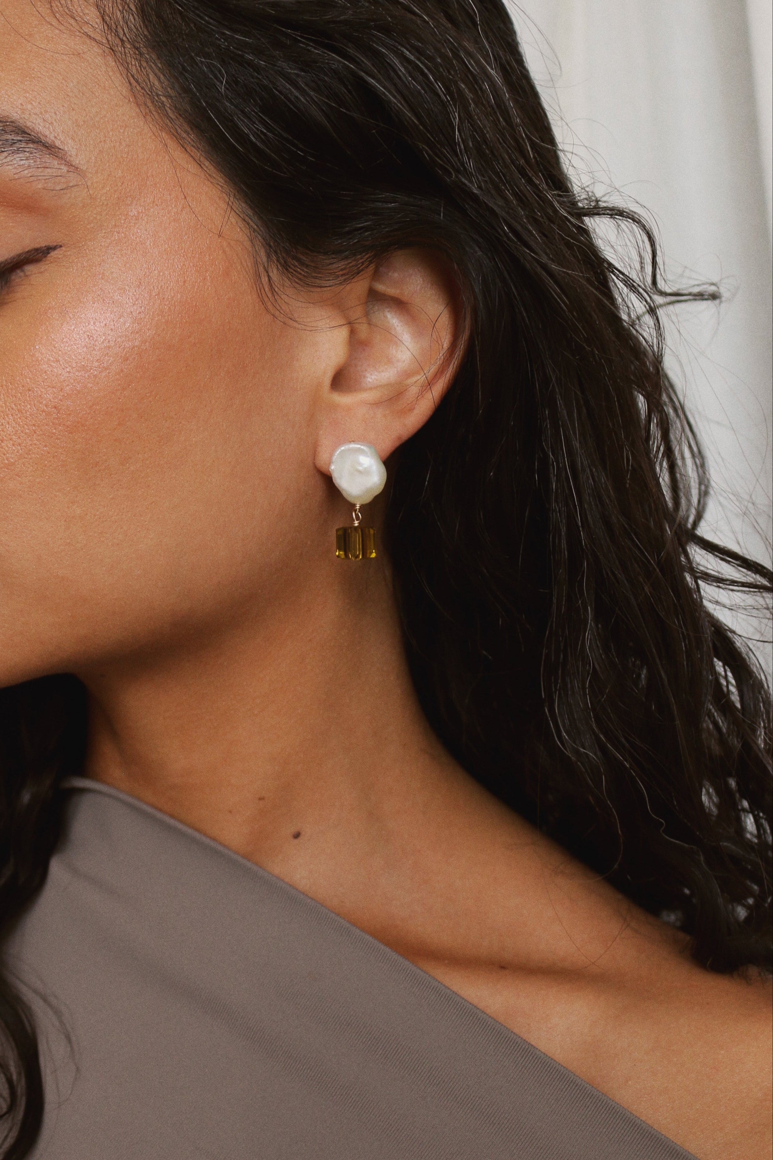 Earrings Pearl jewelry Marquise Swim