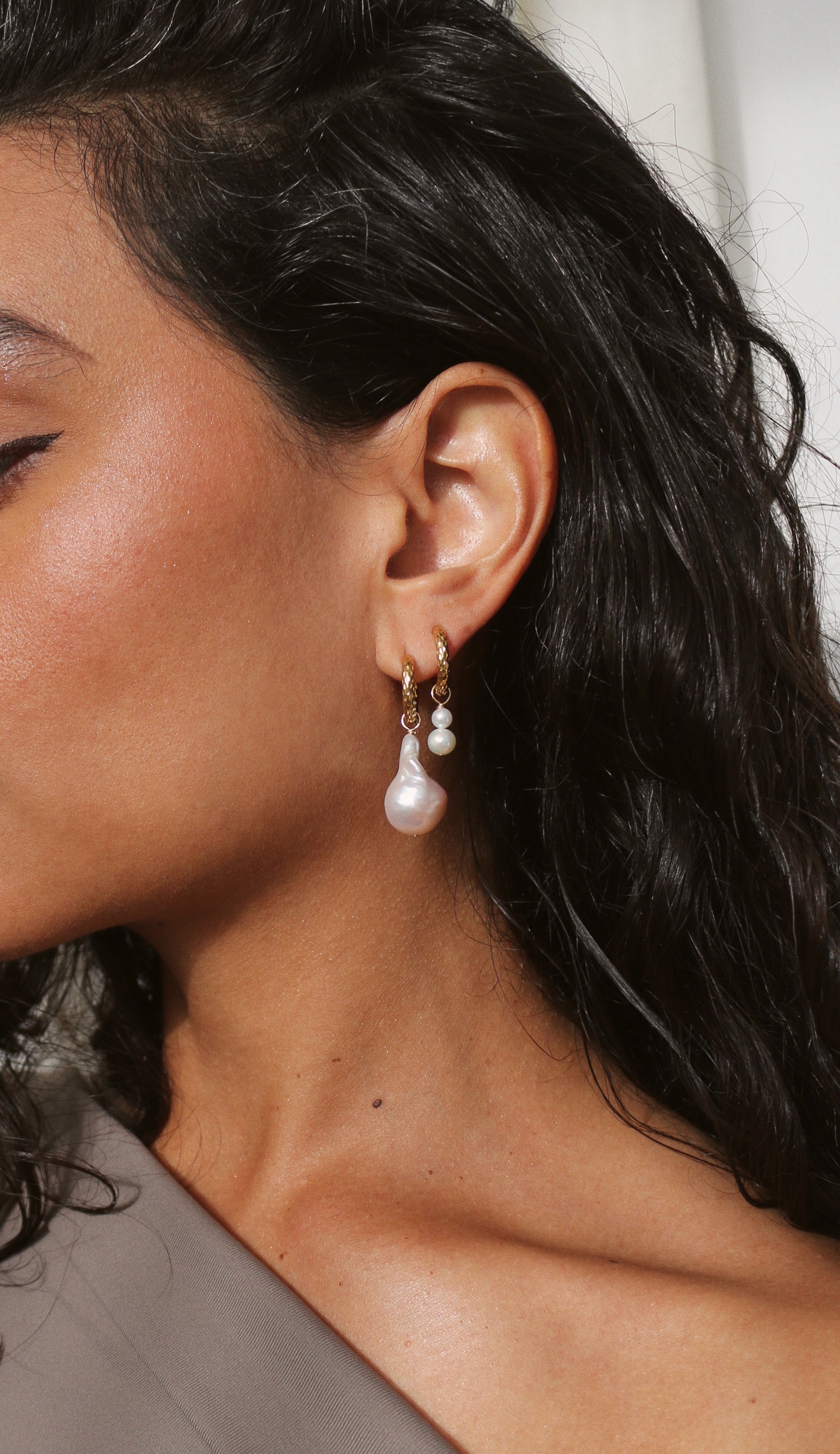 Earrings Pearl jewelry Marquise Swim