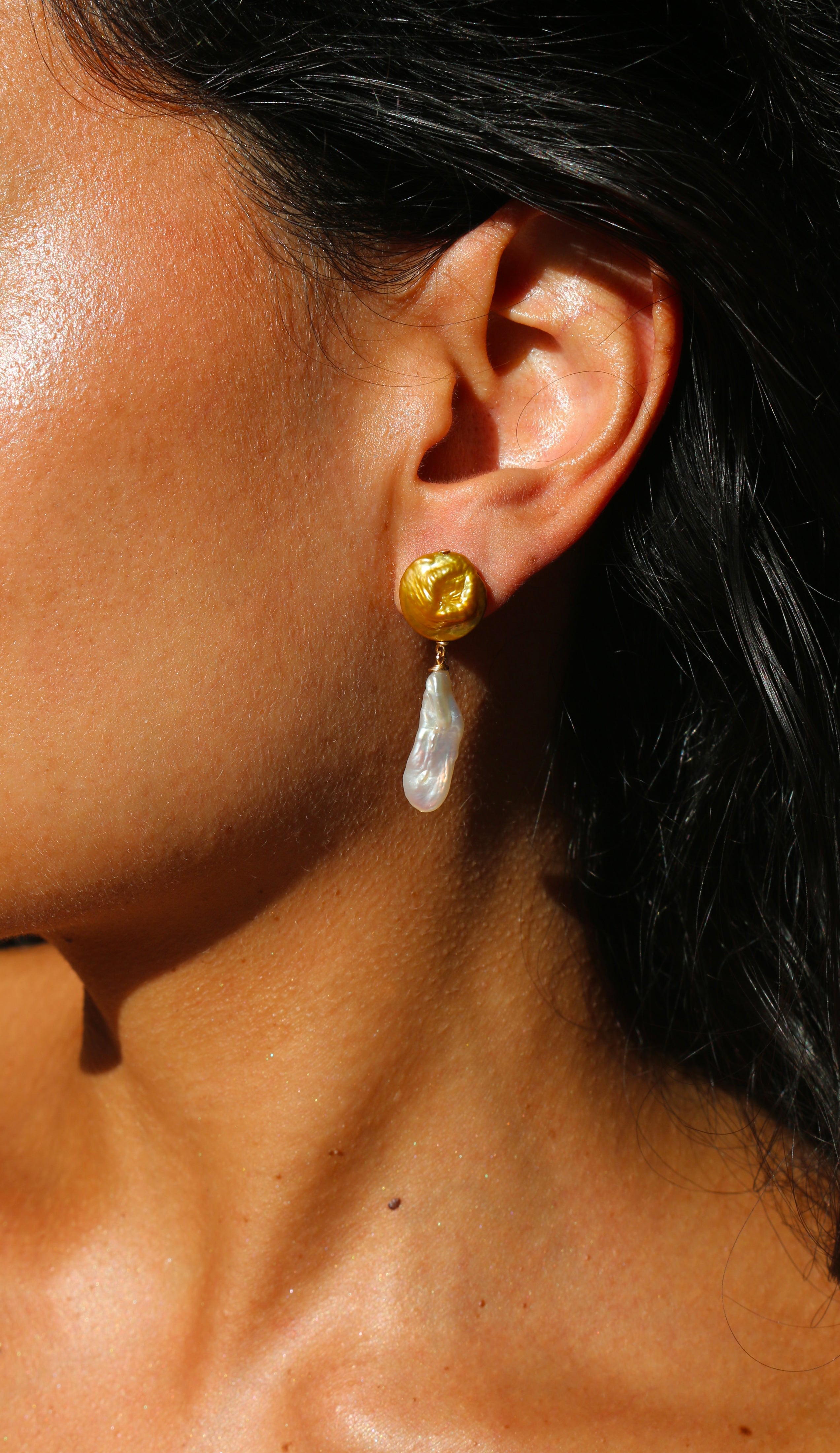 Earrings Pearl jewelry Marquise Swim