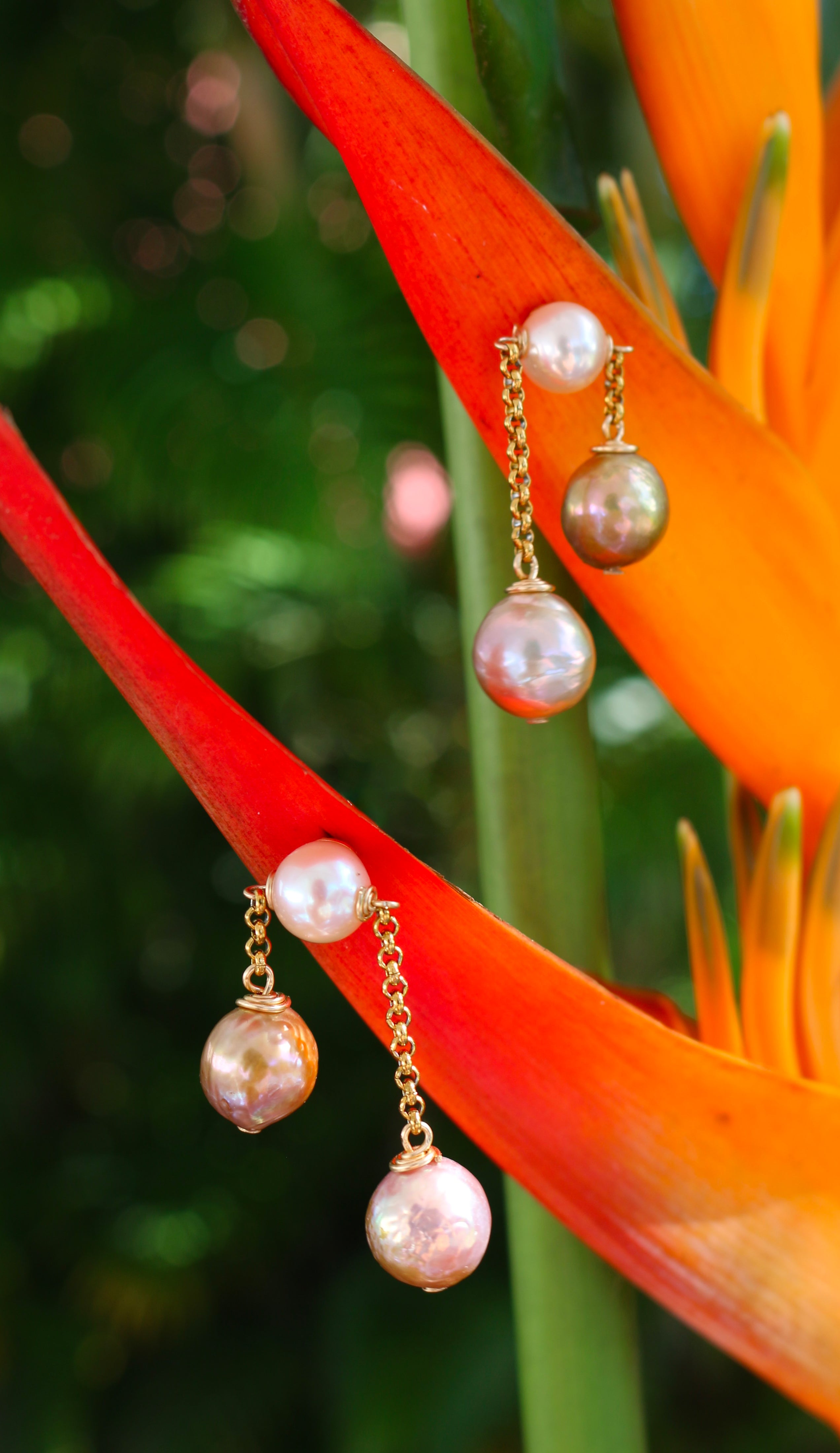 Earrings Pearl jewelry Marquise Swim