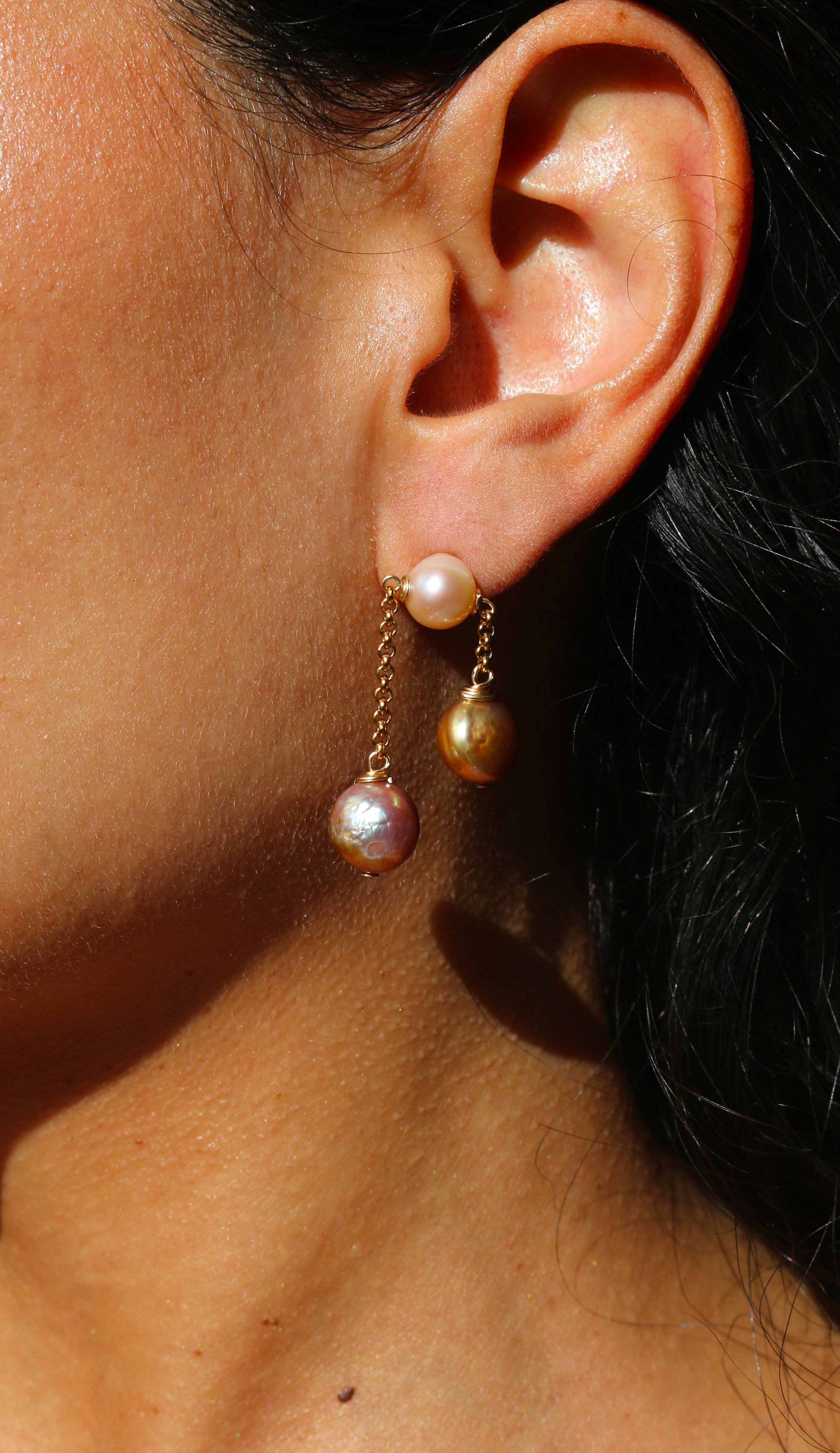 Earrings Pearl jewelry Marquise Swim