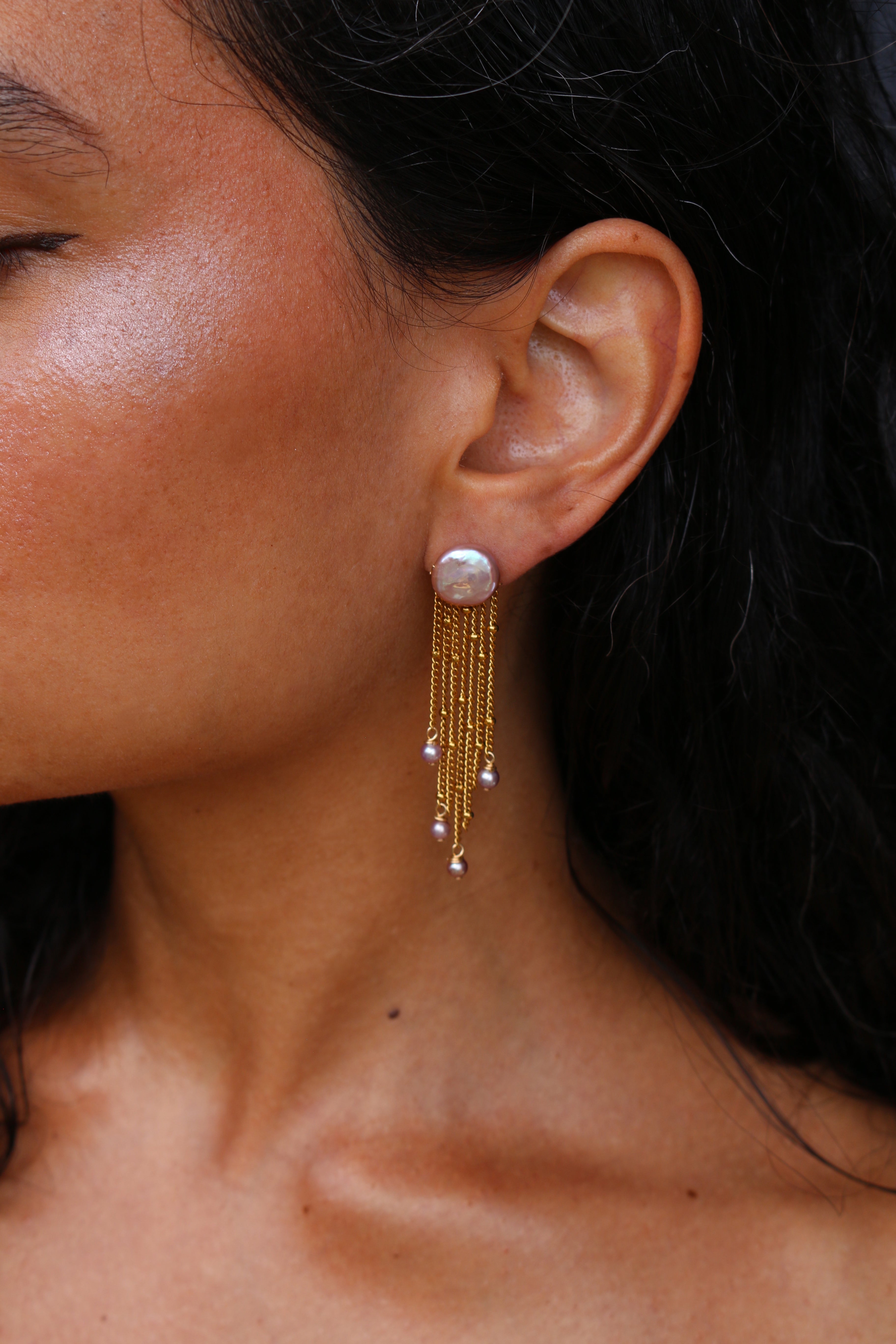 Earrings Pearl jewelry Marquise Swim
