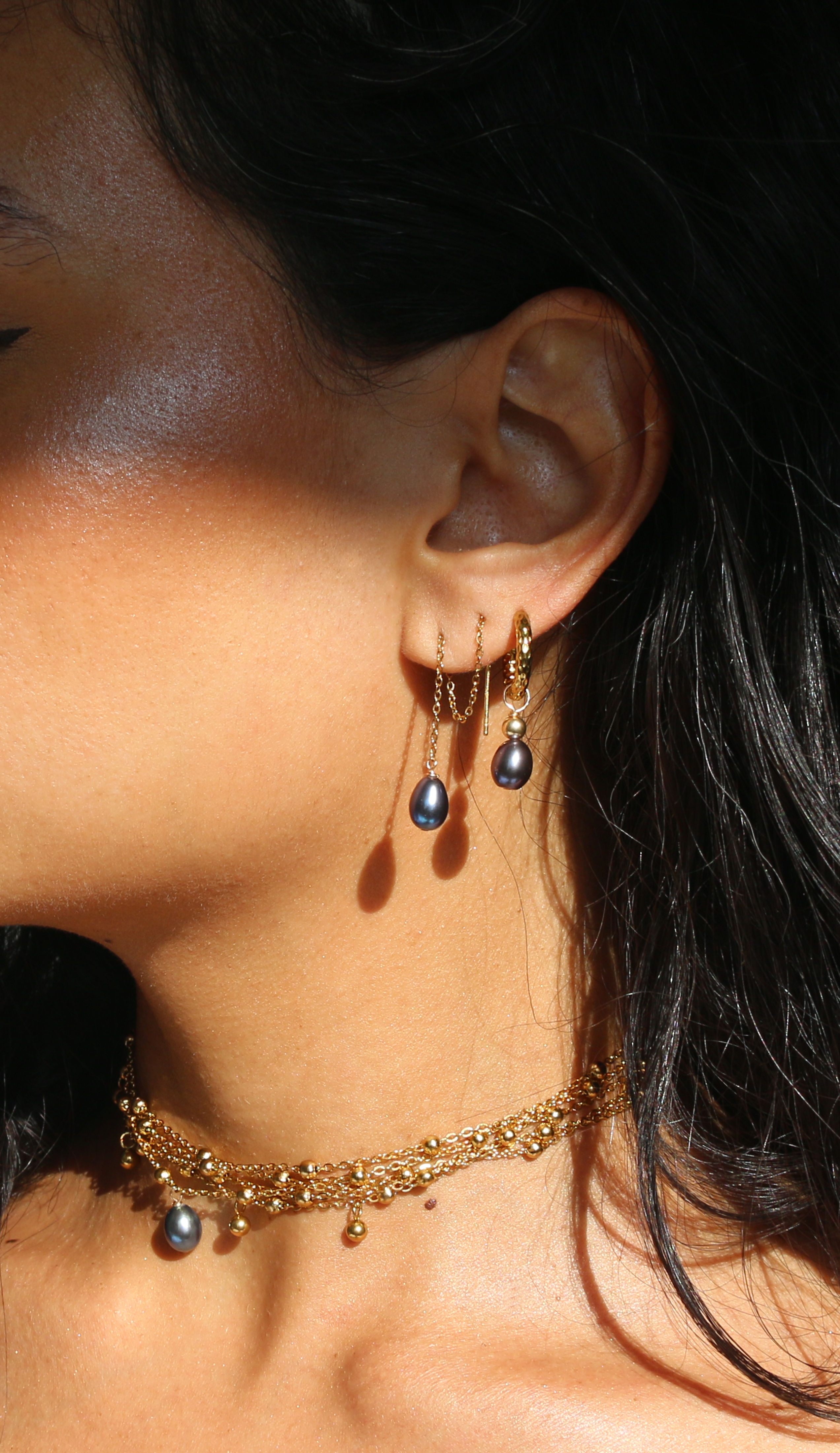 Earrings Pearl jewelry Marquise Swim