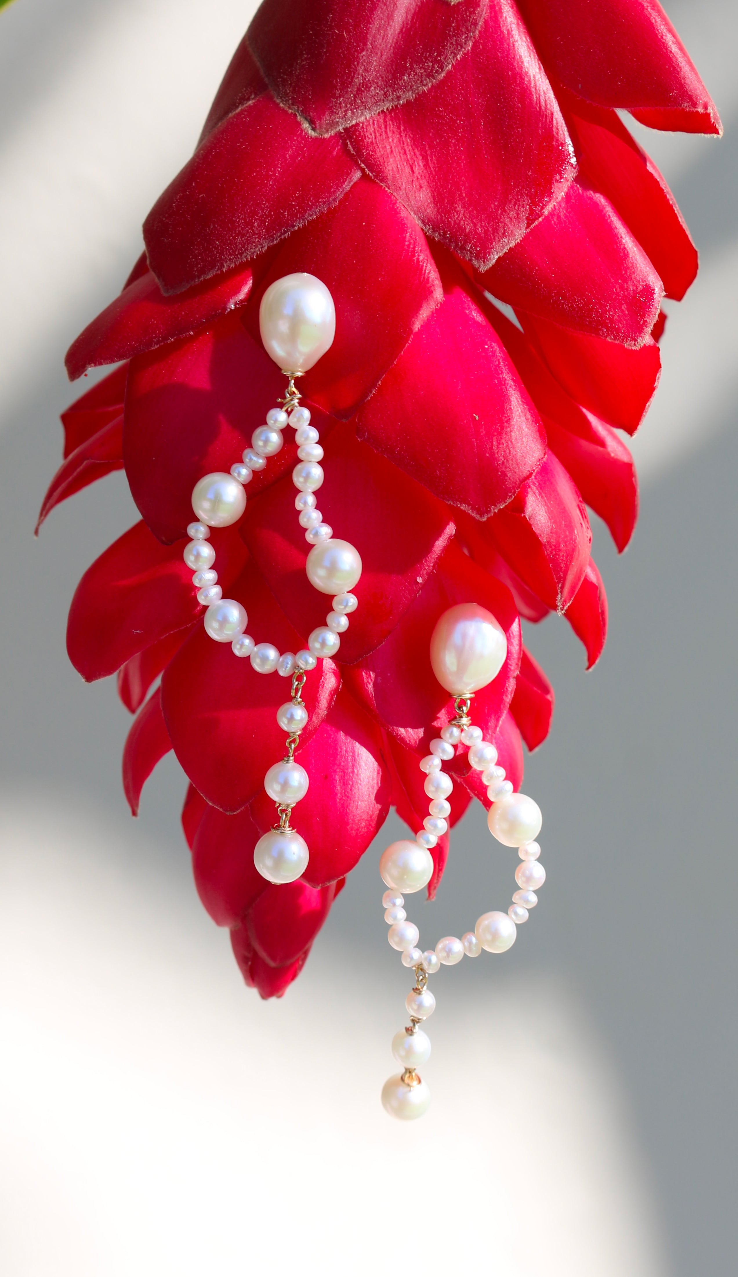 Earrings Pearl jewelry Marquise Swim