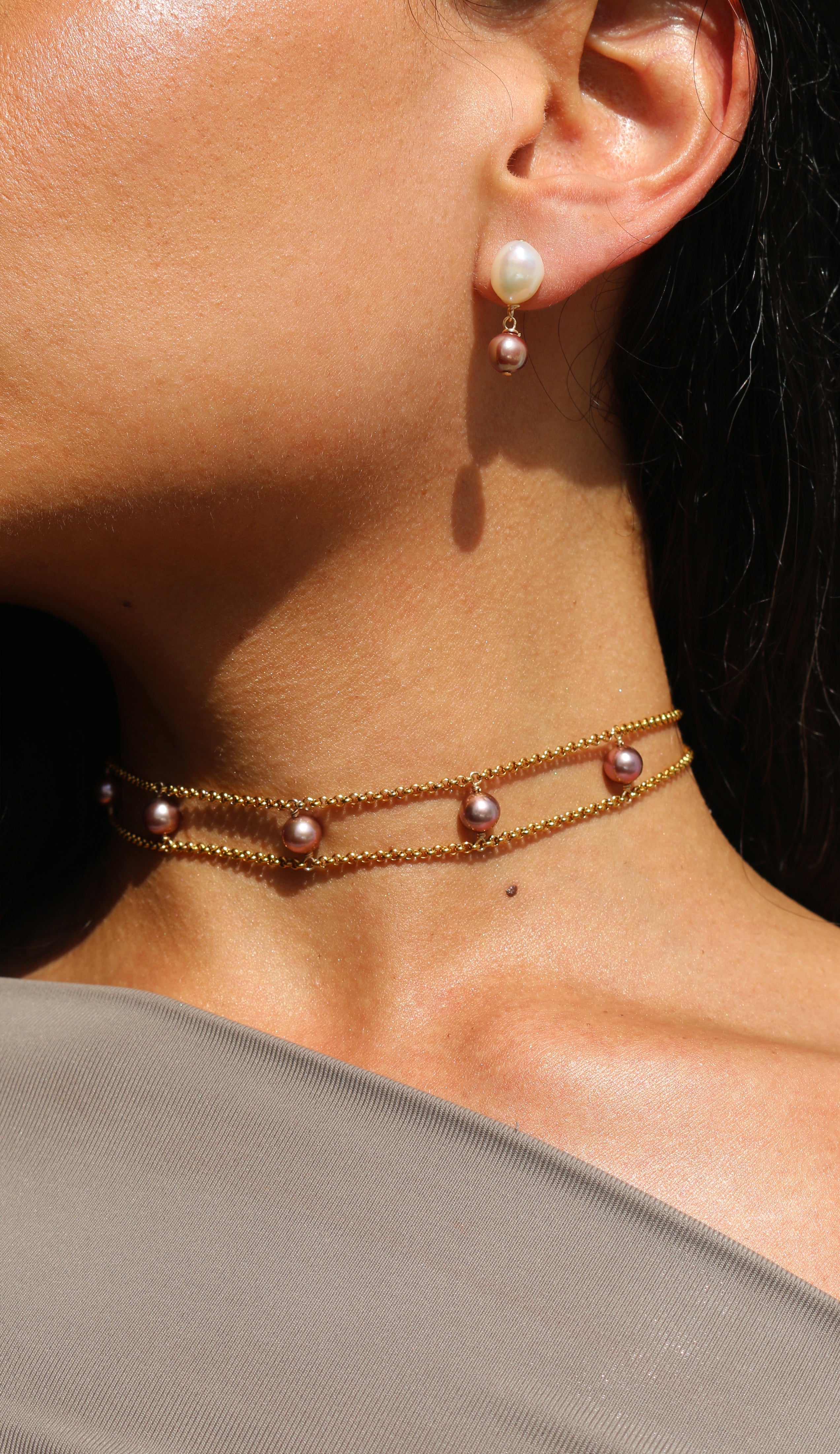 Necklace Pearl jewelry Marquise Swim