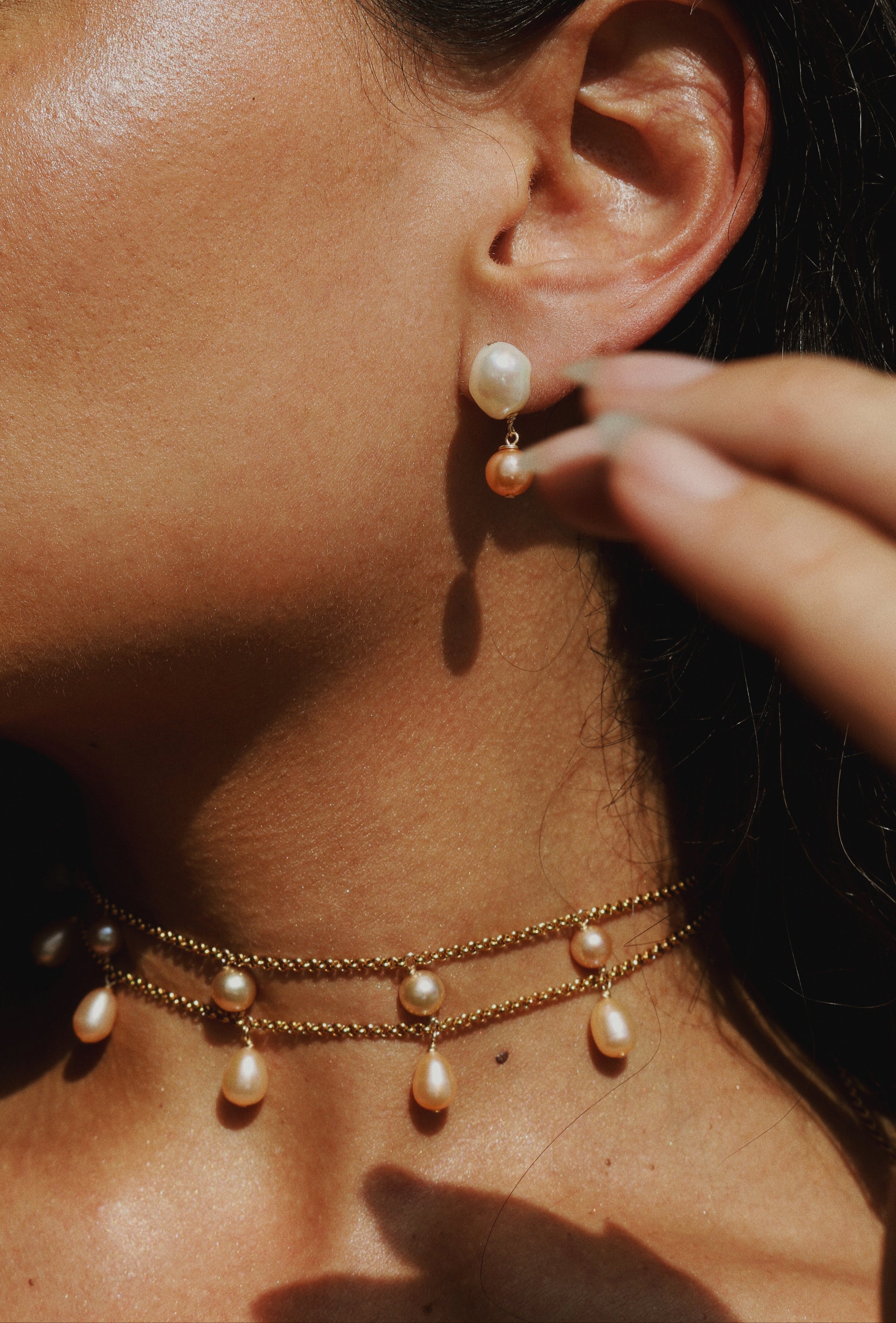 Necklace Pearl jewelry Marquise Swim
