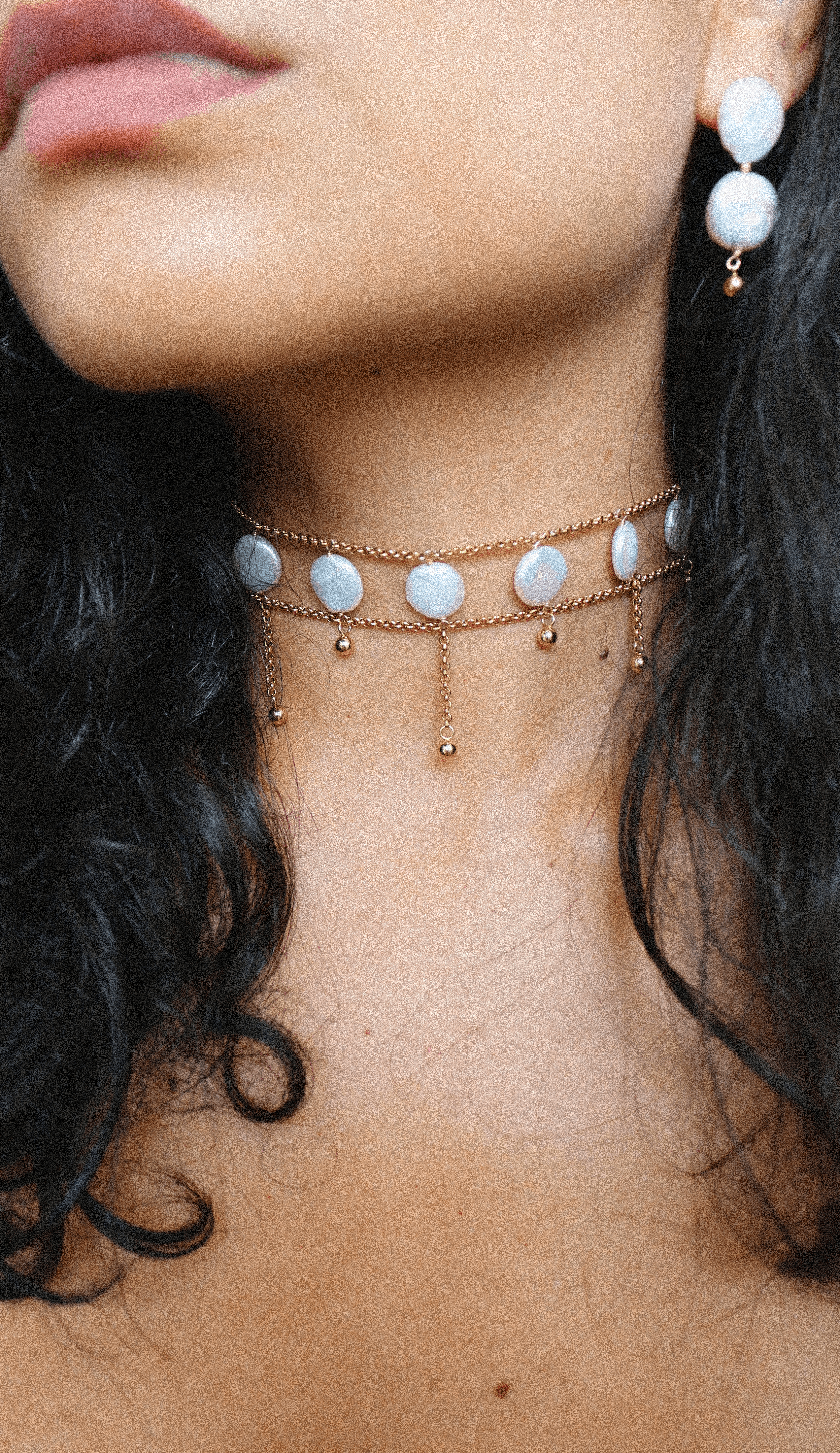 Neklace choker white pearl Pearl jewelry Marquise Swim