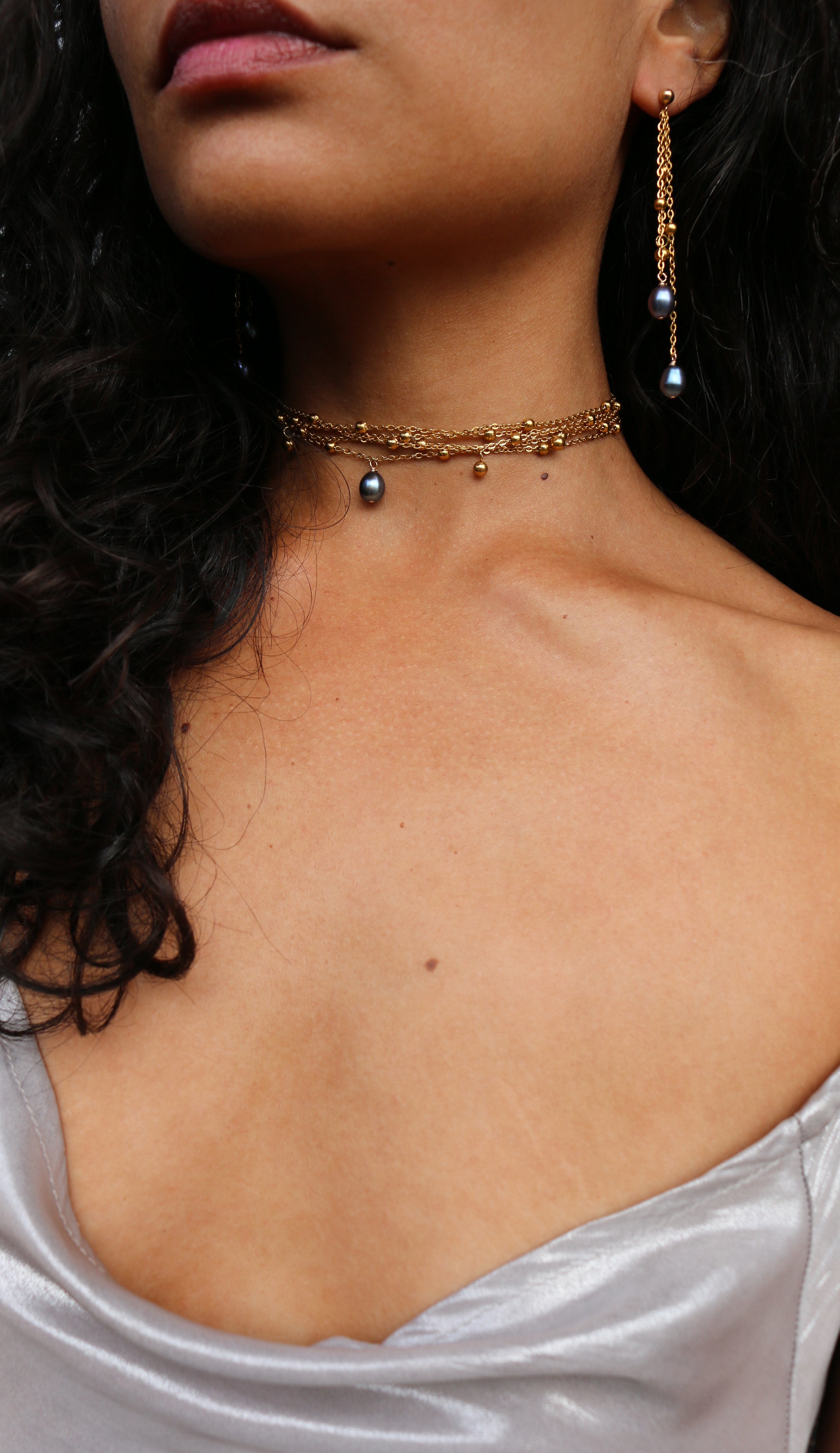 Necklace choker Pearl jewelry Marquise Swim