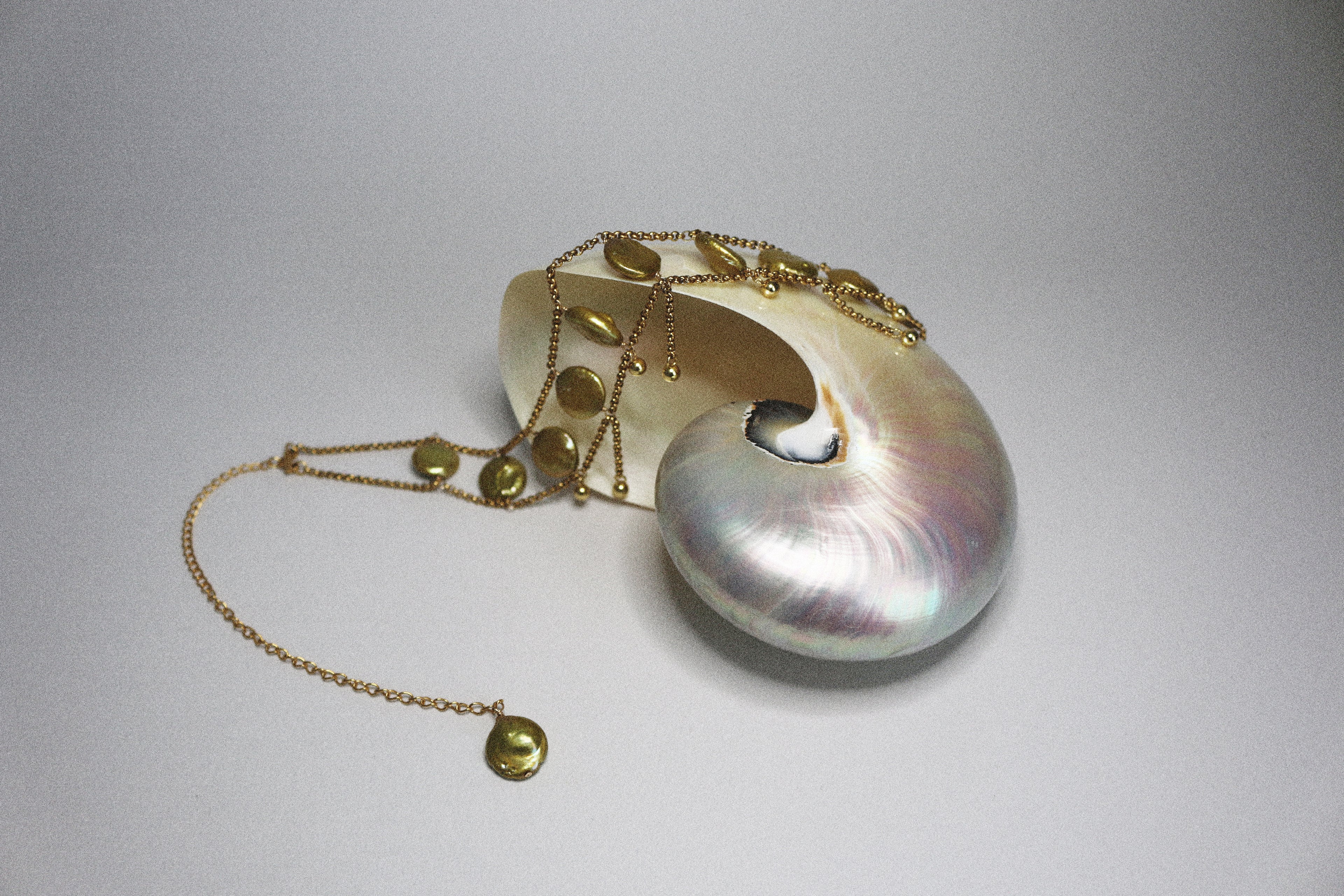 Necklace choker green Pearl jewelry Marquise Swim