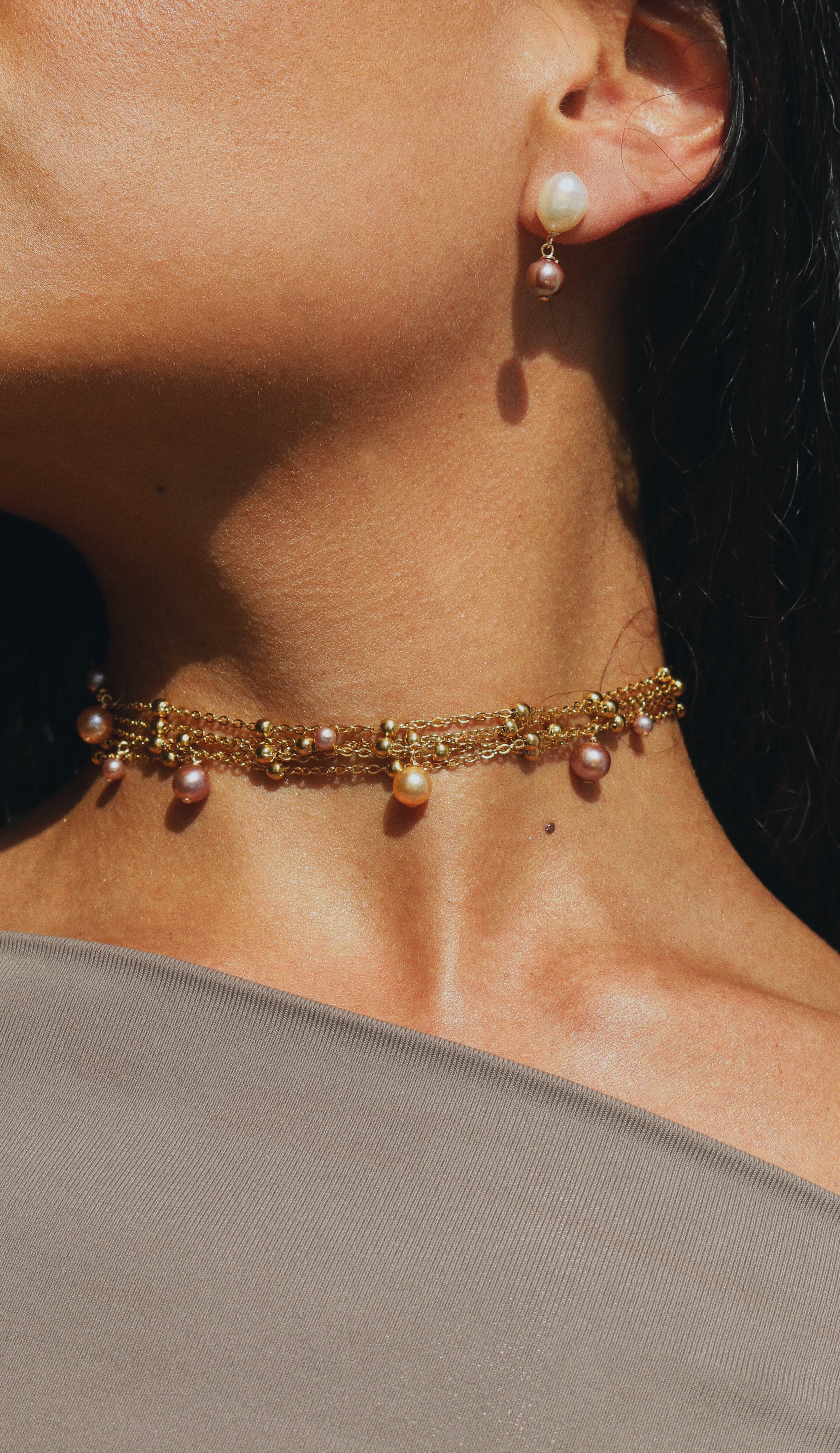 Necklace choker Pearl jewelry Marquise Swim
