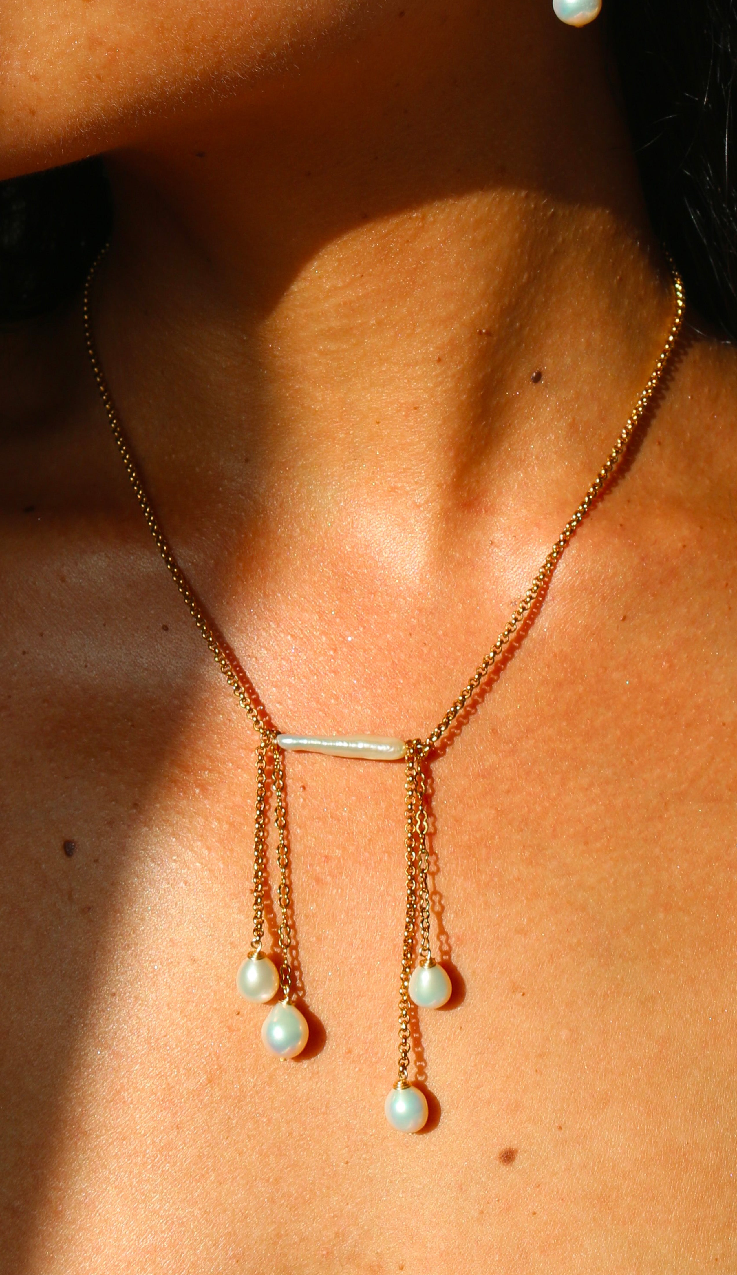 Necklace Pearl jewelry Marquise Swim