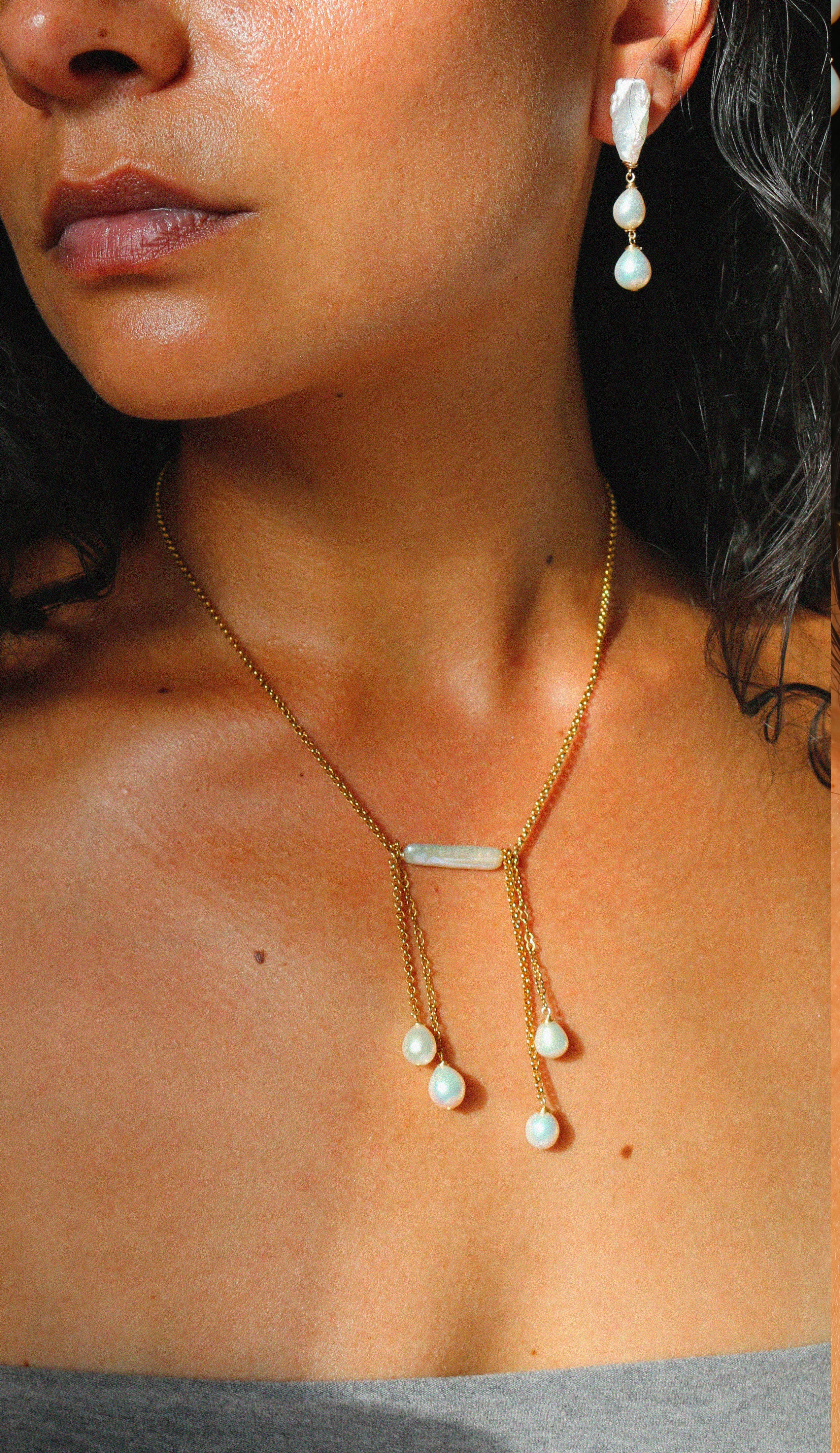 Necklace Pearl jewelry Marquise Swim