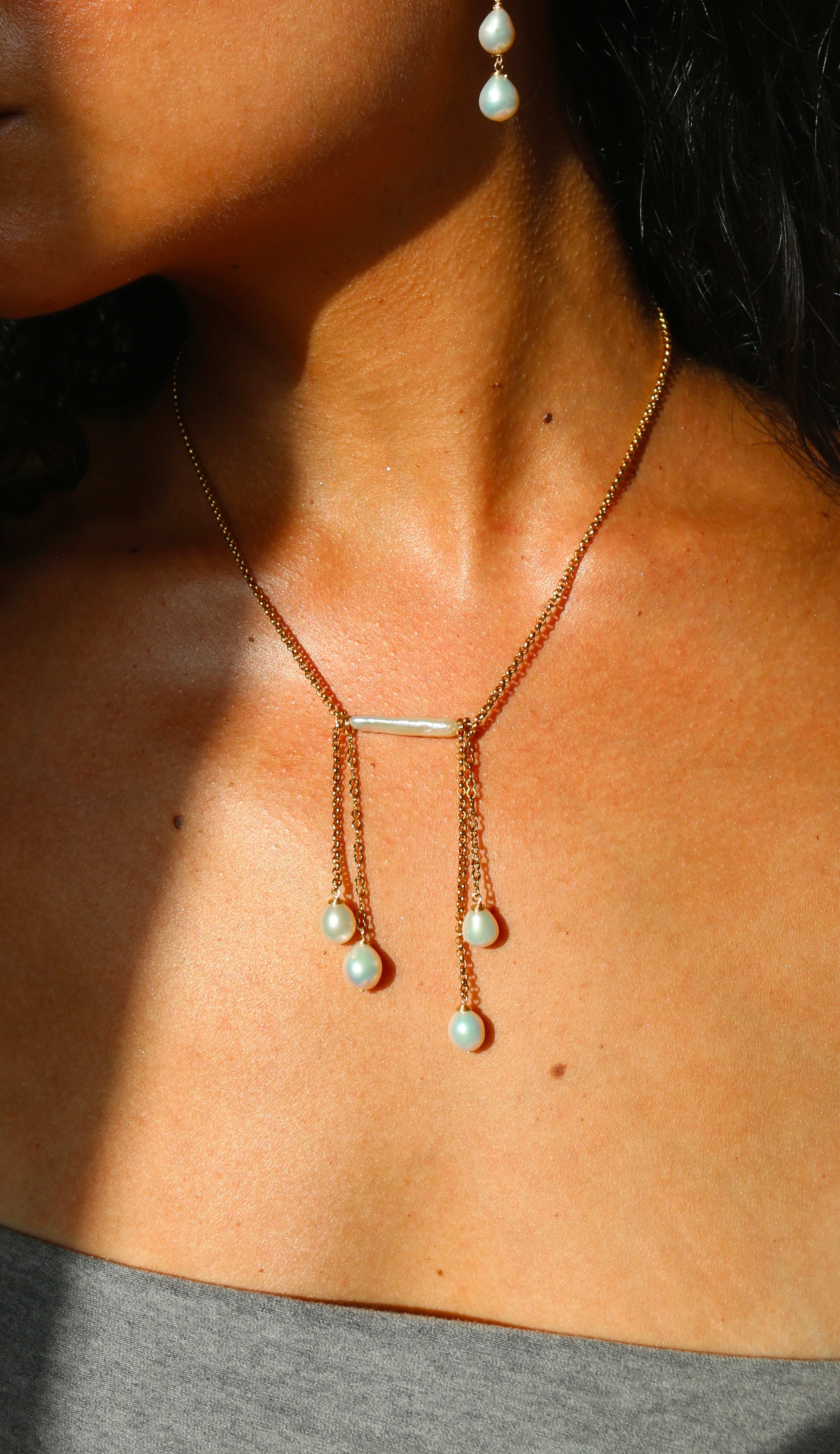 Necklace Pearl jewelry Marquise Swim