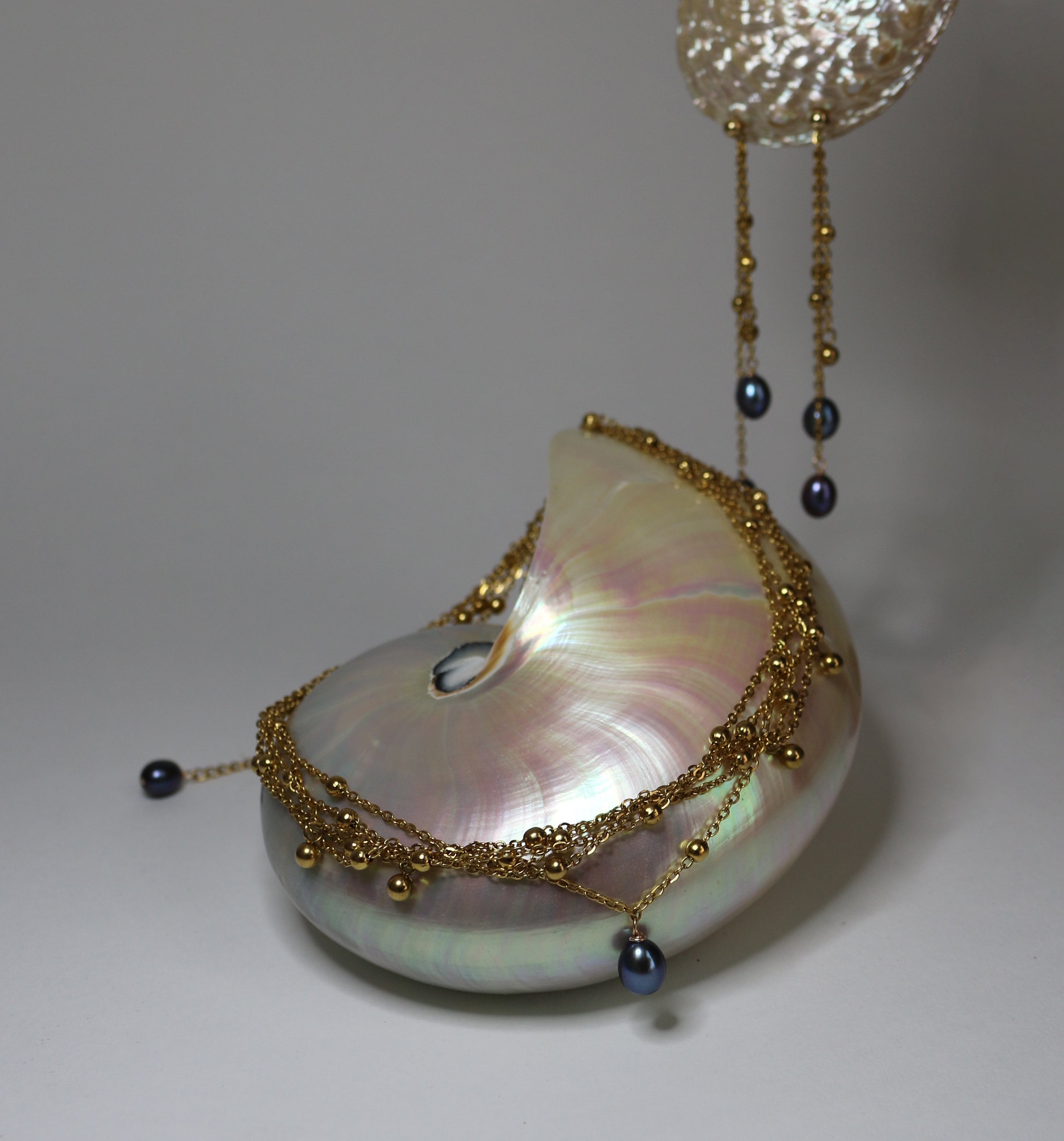 Necklace earrings Pearl jewelry Marquise Swim