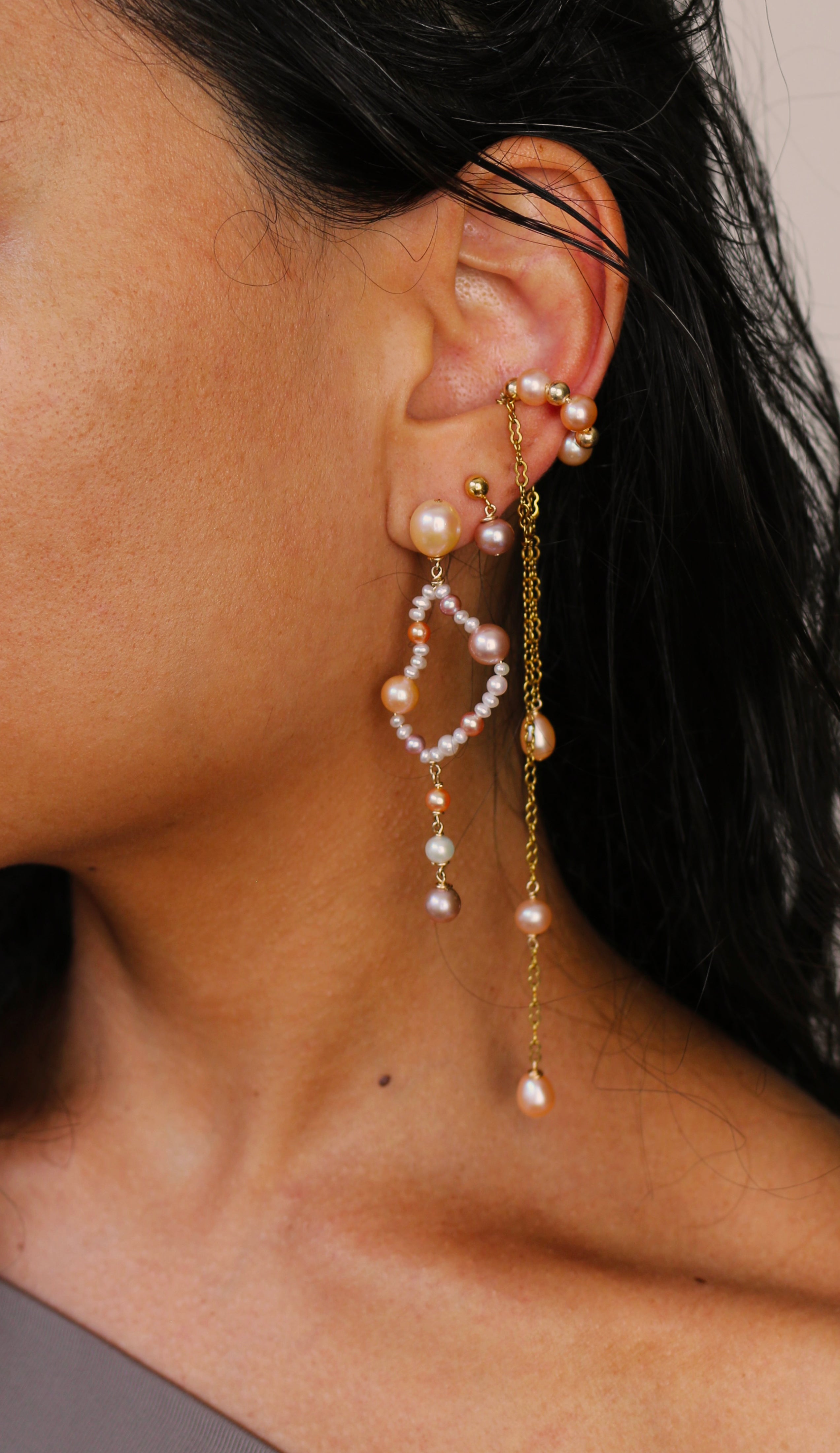 Earrings Pearl jewelry Marquise Swim
